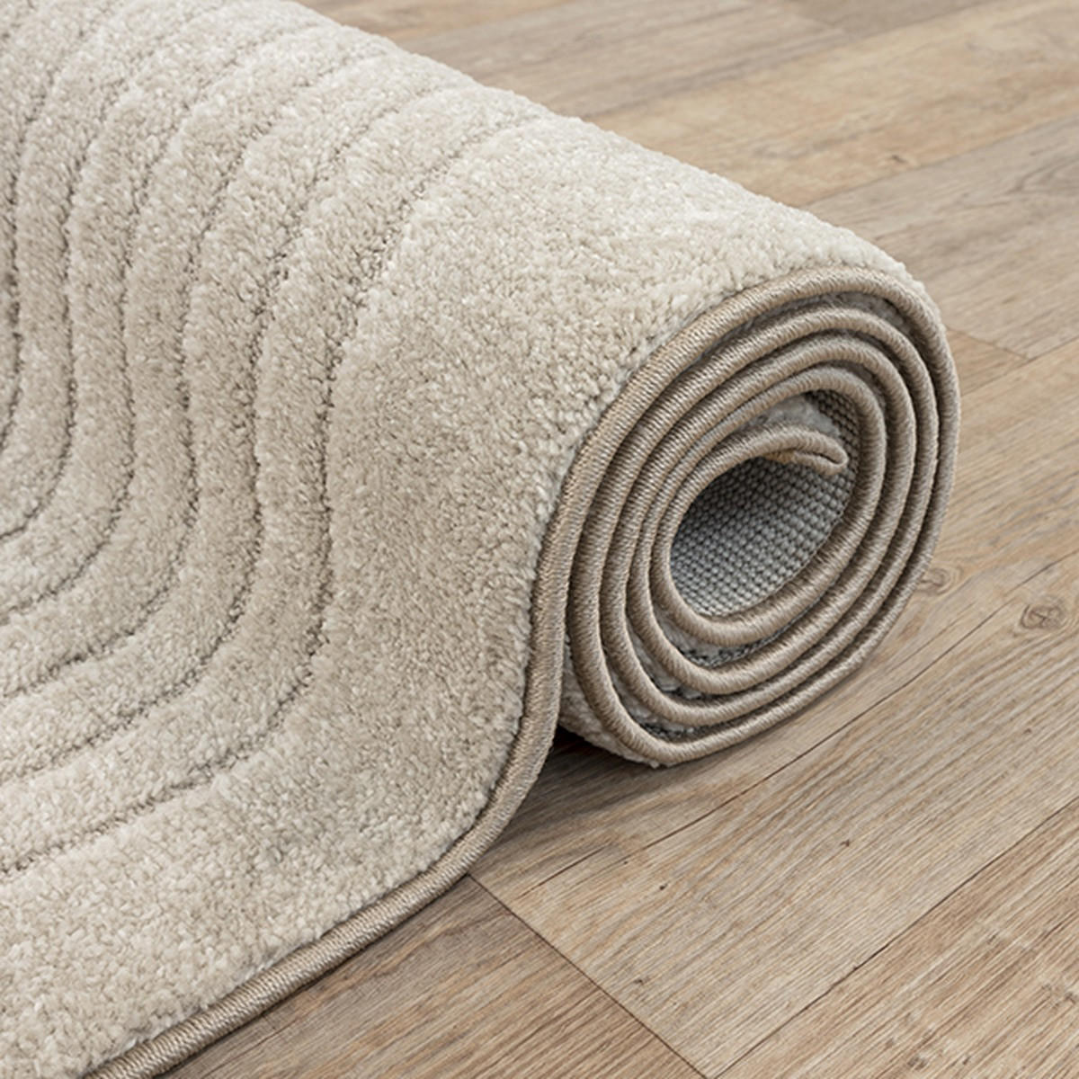 KURZFLORTEPPICH Geometrisch MUOTA Polypropylen Beige 240 x 340 cm - Beige, Textil (240/340cm) - KADIMA DESIGN