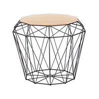 BEISTELLTISCH heller Holzfarbton/schwarz Zehneck Elida - Hellbraun/Schwarz, Holzwerkstoff (43/43/38cm) - Beliani