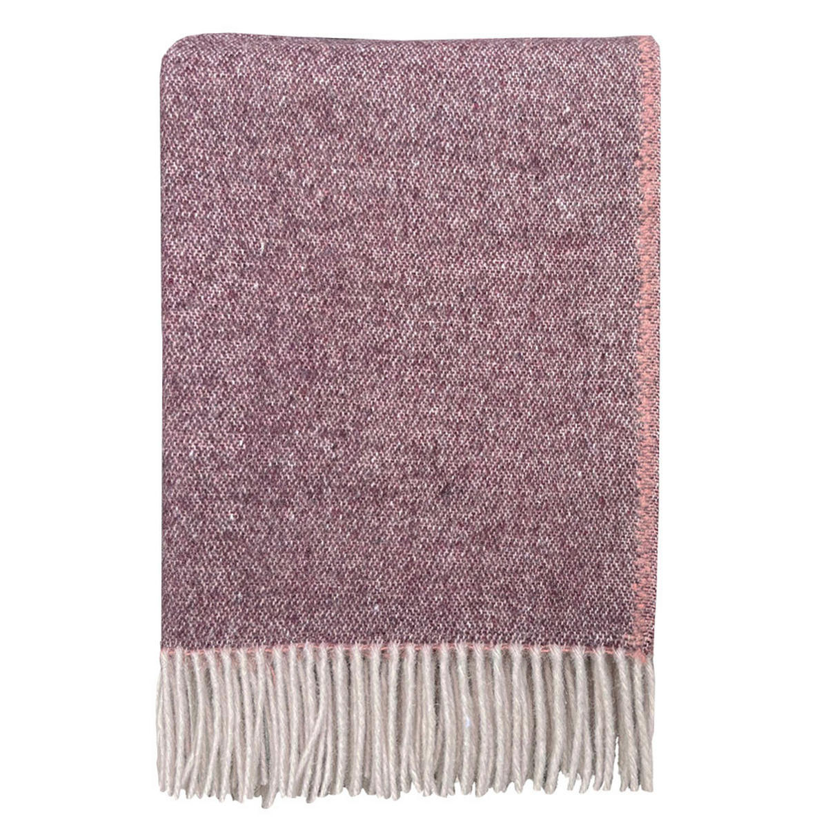 WOLLDECKE recycelt mit rosenholz Beidseitig 131x170 - Pink/Lila, Textil (131/170cm) - Malagoon