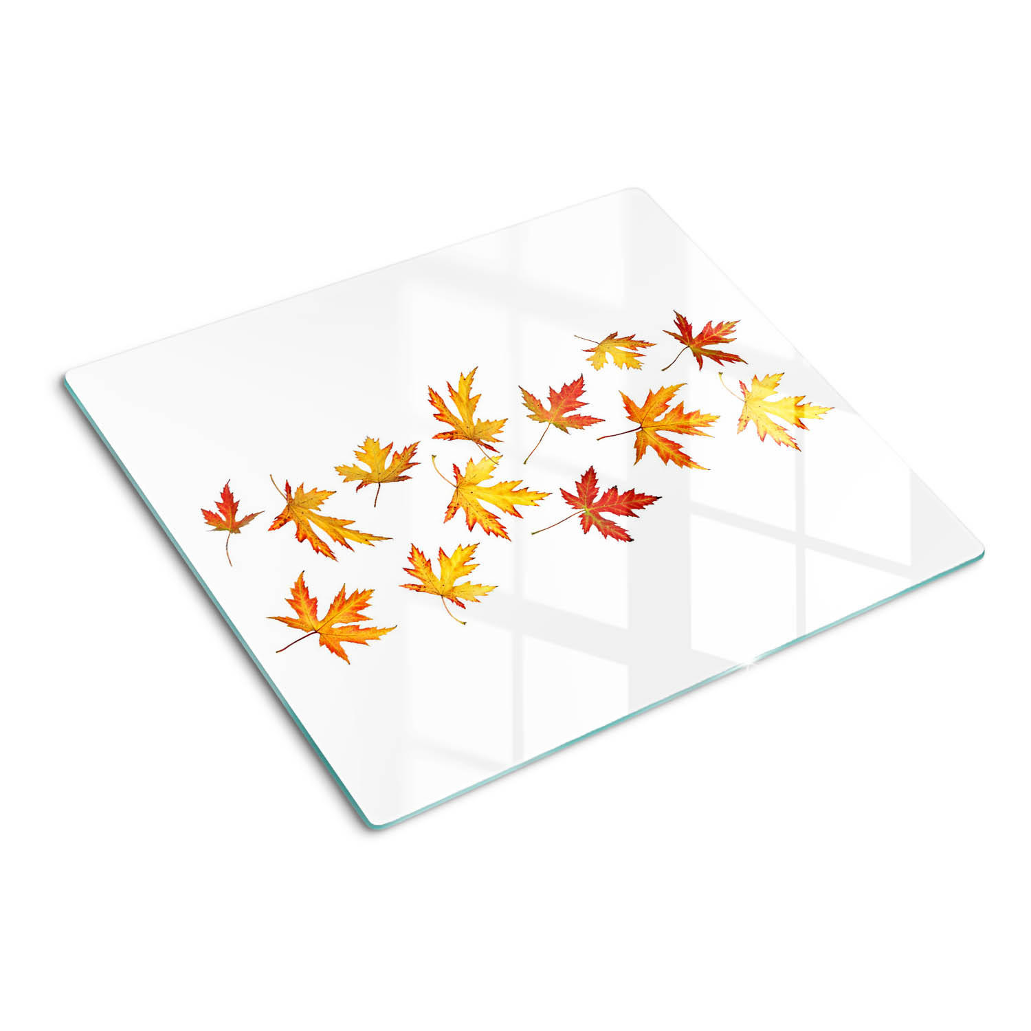 GLASPLATTE 60x52 cm Herbstblätter - Gelb, Glas (60/0.4/52cm) - TULUP
