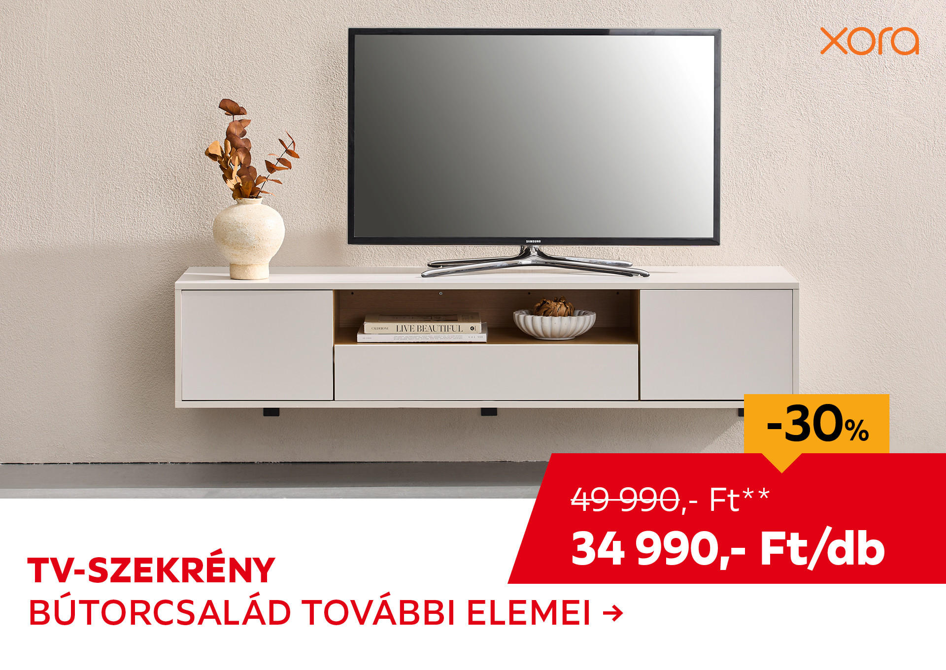 TV-SZEKRÉNY Kiemelt termék 49990 Ft.- helyett 34990 Ft.-
