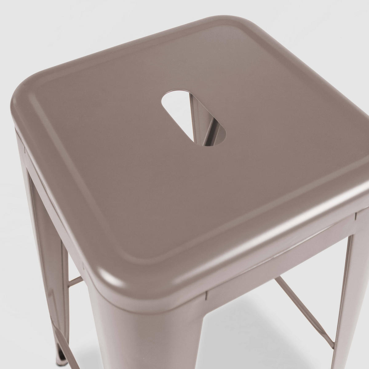 BARHOCKER 4-tlg., Taupe - Taupe, Metall (43/43cm) - Oviala