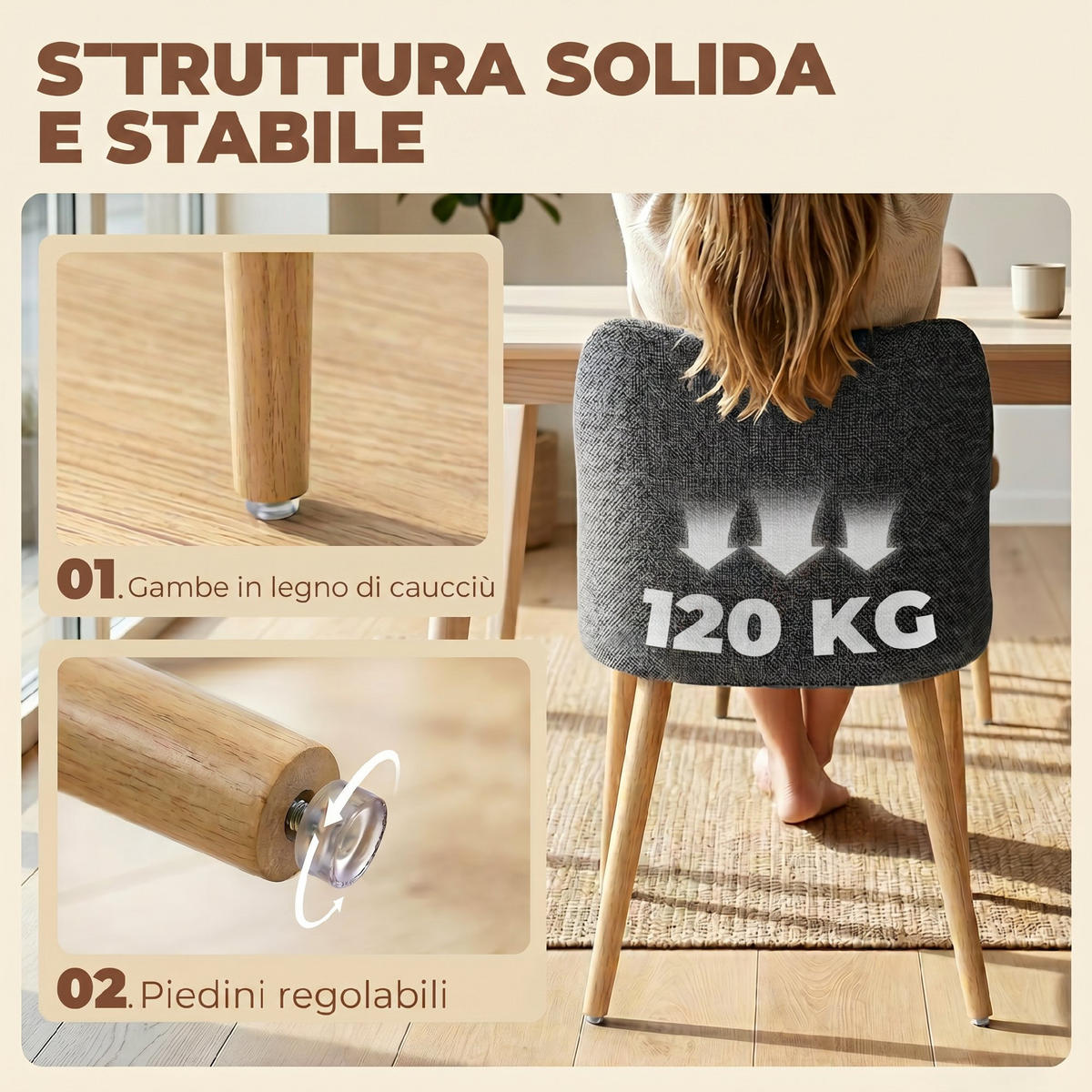 STÜHLE Grau 2 Stück - Grau, Textil (46/76/52cm) - GiPP
