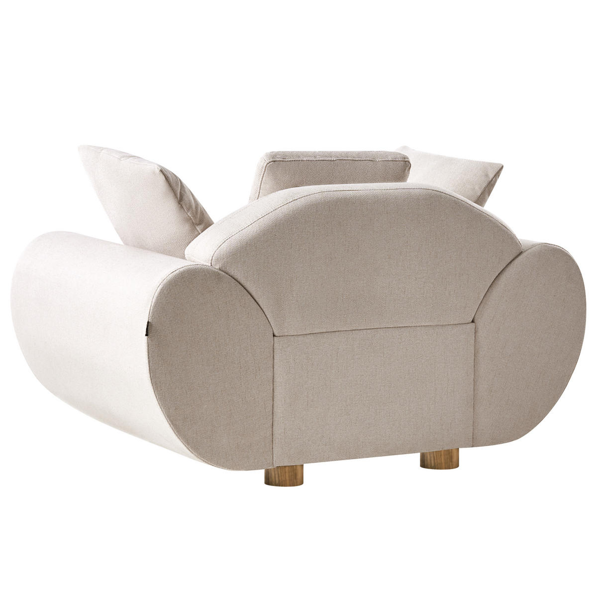 SESSEL Hellbeige Ringel - Beige/Braun, Textil (128/75/87cm) - Beliani