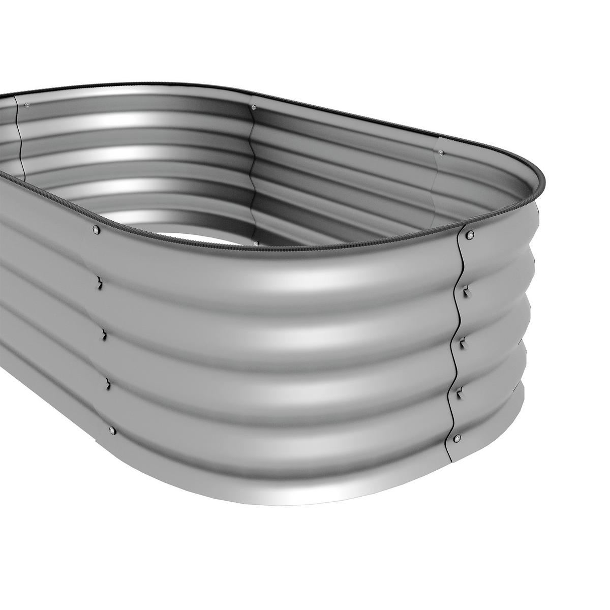 PFLANZENBEET, Kräuterbeet für Garten, Balkon, Silber, 105 x 62 x 30 cm - Silberfarben, Metall (62/30/105cm) - Outsunny