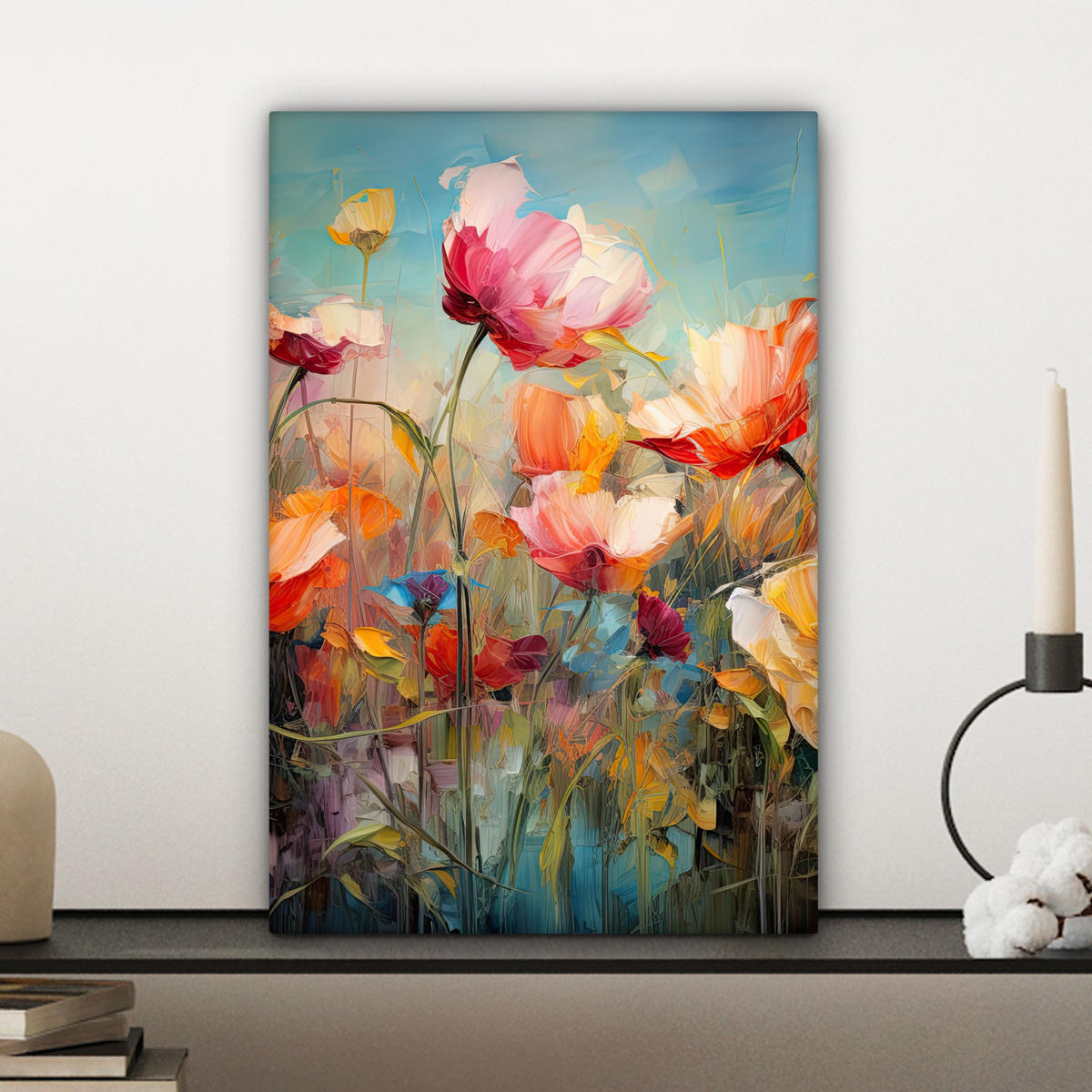 LEINWANDBILD Blumen - Aquarell - Kunst - Botanisch - Natur 20x30 cm - Orange, Textil (20/30cm) - MuchoWow