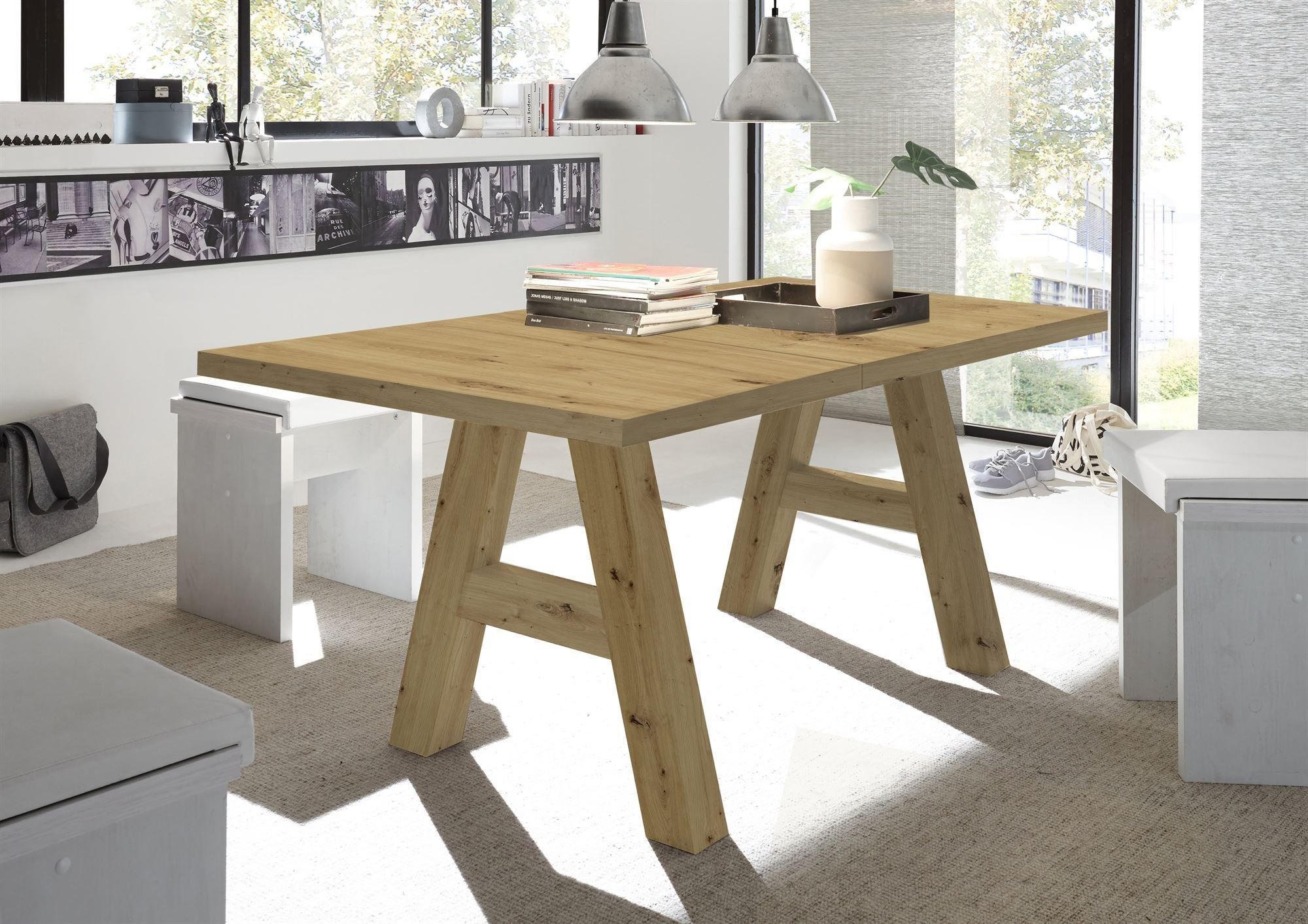 ESSTISCH ausziehbar Elia 1 140 x 90 x 75 Esszimmertisch Asteiche - Naturfarben, Holz (140/90/75cm) - 58aufmkessel