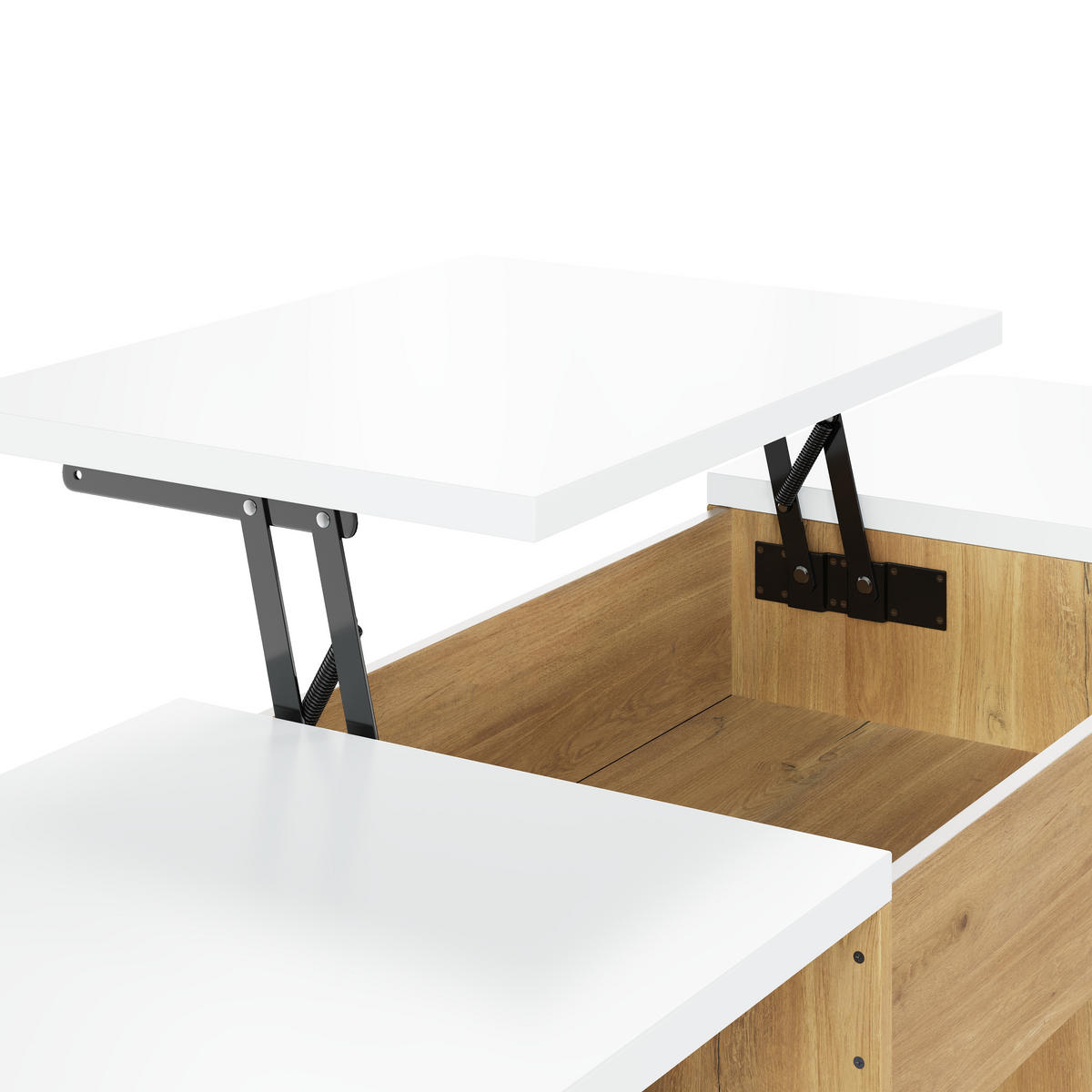 SCHREIBTISCH 140x50cm Höhenverstellbar Stauraum Weiß Eiche - Eiche Bianco, Holzwerkstoff (50/140/92cm) - FLIEKS