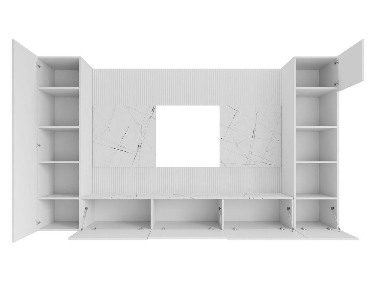 WOHNWAND Deromi IV - Weiß, Holzwerkstoff (260/150/38cm) - MIRJAN24