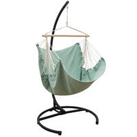 XL-HÄNGESESSEL inkl. Gestell bis 150kg, 210cm, Aqua - Schwarz, Metall (110/210/125cm) - Amanka