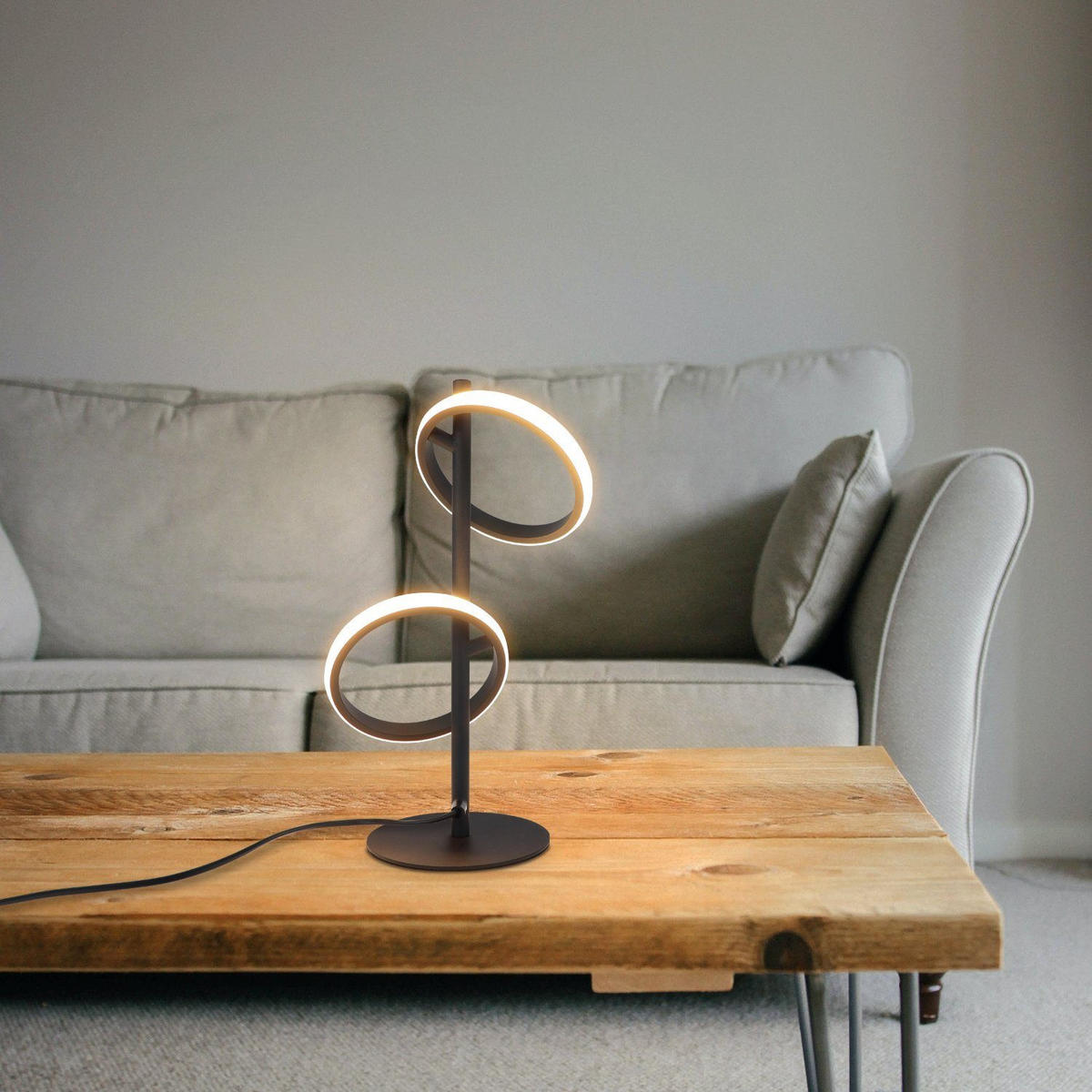 STOLNÍ lampa Abendorff LED 22/15,5/45,6 cm - černá, kov (22/15.5/45.6cm) - Nettlife