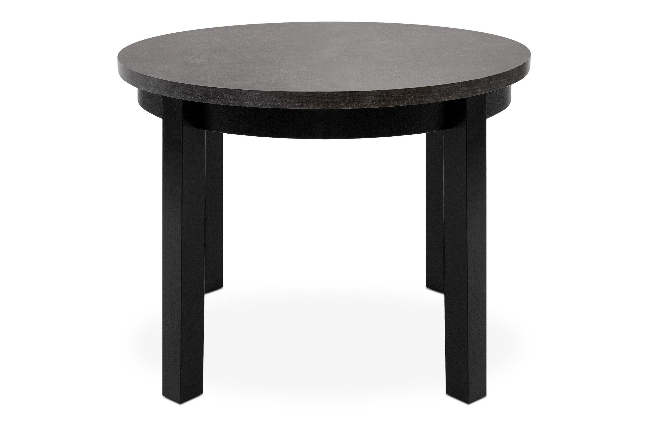 ESSTISCH BALTE Ausziehbar 100-220cm Rund, Beton/schwarz - Schwarz, Holz (100/220/76cm) - KONSIMO®