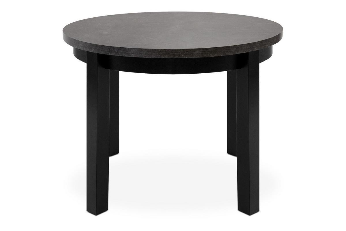 ESSTISCH BALTE Ausziehbar 100-220cm Rund, Beton/schwarz - Schwarz, Holz (100/220/76cm) - KONSIMO®