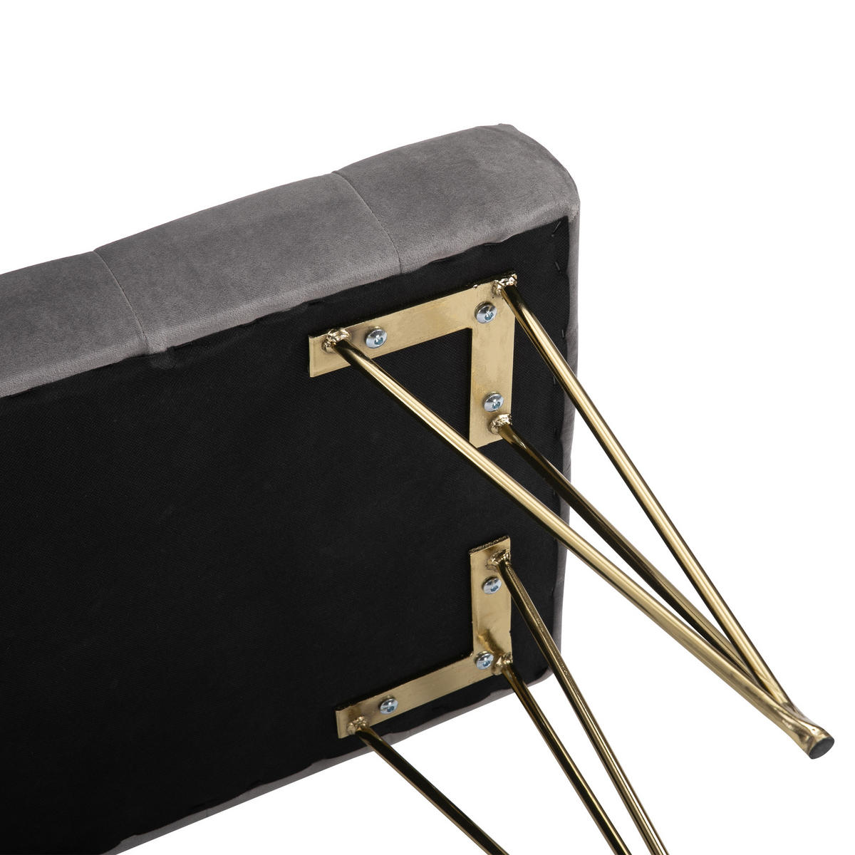 SITZBANK Schuhbank Sitztruhe Eingangsbereich Polsterbank Velvet Metall Grau - Grau, Kunststoff (445/49/116cm) - HOMCOM