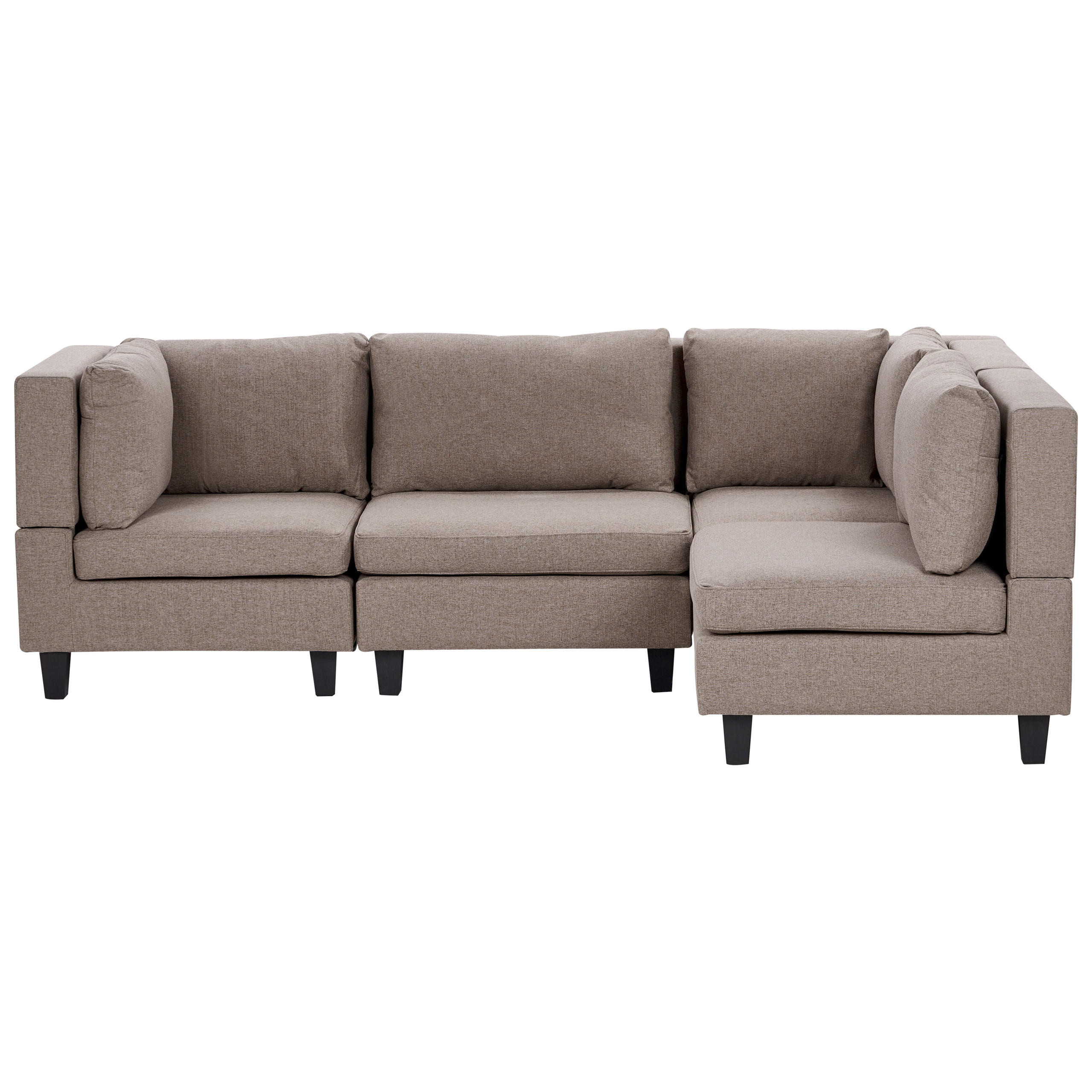 COLȚAR modul cu 4 locuri pe partea stângă maro textil Unstad - maro/negru, material textil (228/152cm) - Beliani