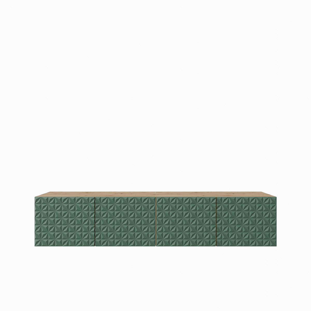 TV-SCHRANK Cali 200 cm (2x100) viertürig, artisan, grün - Eiche Artisan/Olivgrün, Kunststoff (200/41/40cm) - Margaret Hadas24