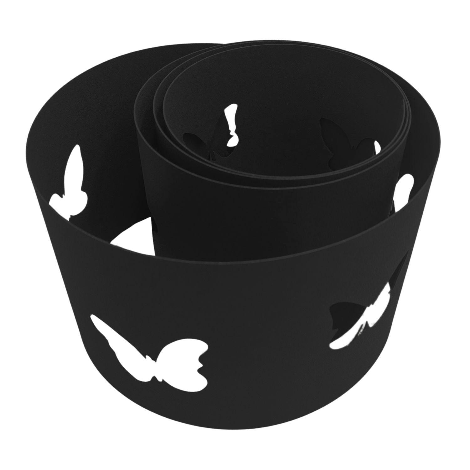 SICHTSCHUTZSTREIFEN zaun|zu PREMIUM dekor Schmetterlinge Sichtschutz Schwarz 2,55m - Schwarz, Kunststoff (255/19cm) - ZAUN|ZU