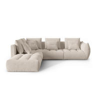 MODULARES-ECKSOFA links Bloom aus strukturiertem Stoff dunkelbeige 4 Sitzplätze - Mokka, Textil (310/316cm) - Micadoni