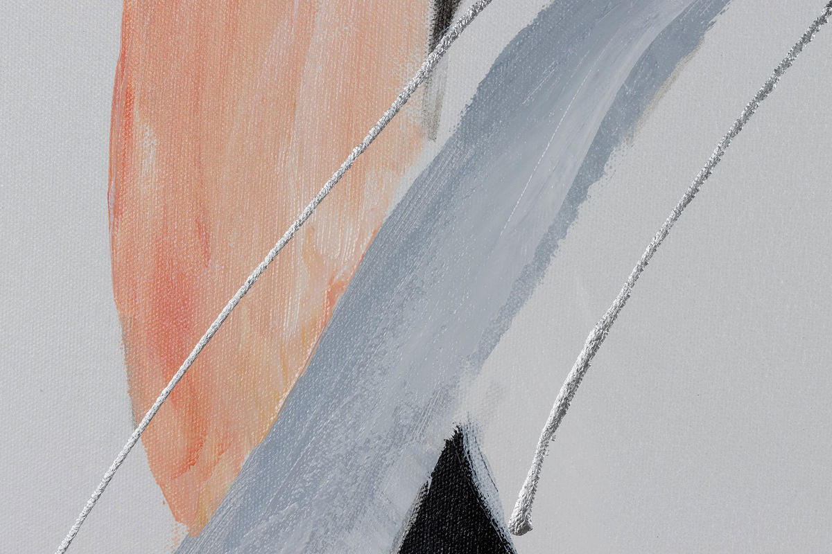 ACRYLBILD HANDGEMALT 80/80 cm - Beige/Weiß, Holz/Textil (80/80cm) - KUNSTLOFT