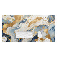 SCHREIBTISCHUNTERLAGE 100x50 cm Blau - Goldfarben/Hellblau, Kunststoff (100/50/1.6cm) - Wallfluent