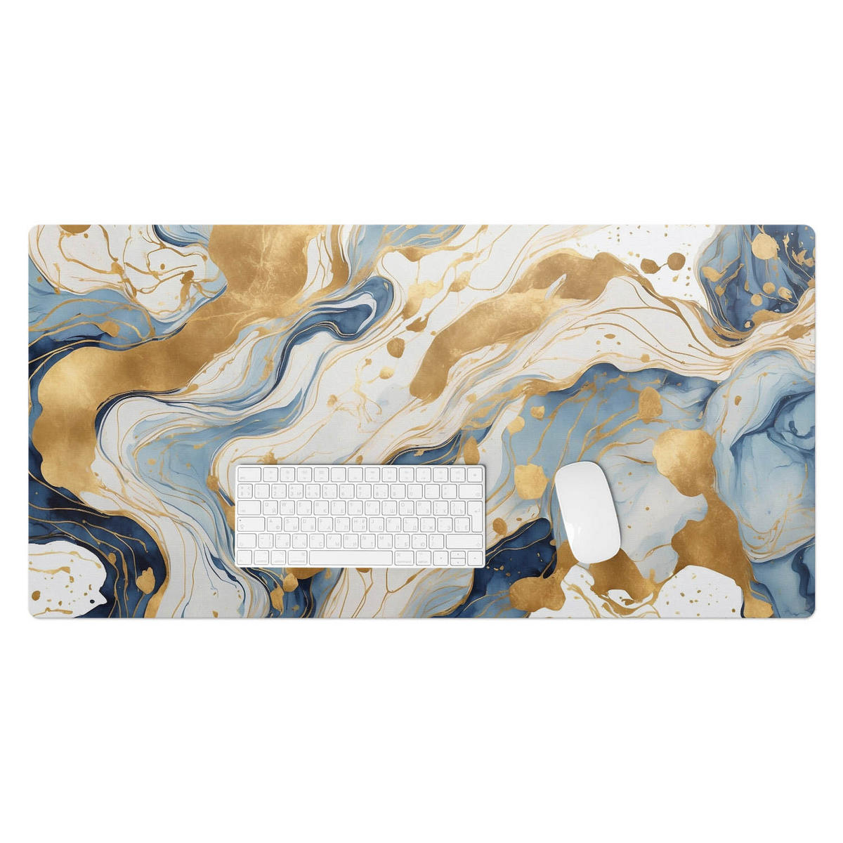 SCHREIBTISCHUNTERLAGE 100x50 cm Blau - Goldfarben/Hellblau, Kunststoff (100/50/1.6cm) - Wallfluent