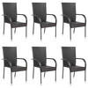 STAPELBARE Gartenstühle 6 Stk. Poly Rattan Braun - Braun, Holz (55.5/95/53.5cm) - furnicato