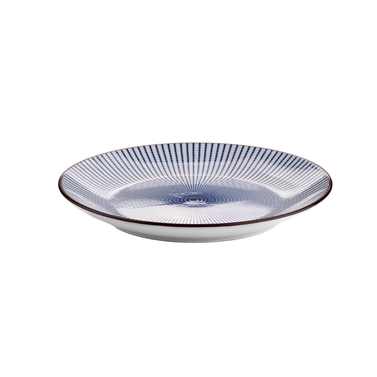 DESSERTTELLER Navia dunkelblau mit braunem Rand 19 cm 6er-Set - Dunkelblau, Keramik (19cm) - Homla