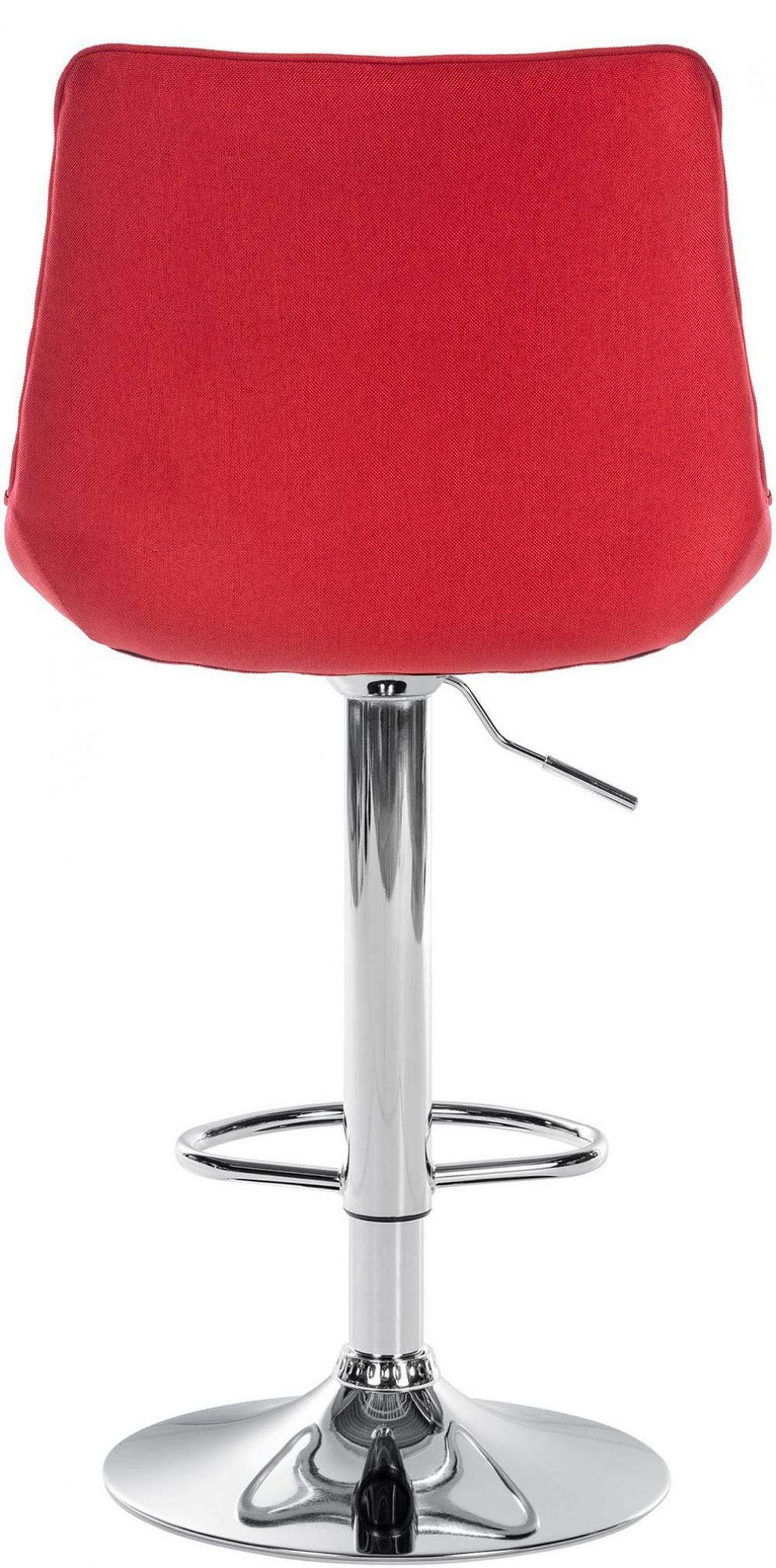 BARHOCKER Stoff rot - Chromfarben/Rot, Textil/Metall (49.5/91/50cm) - CLP
