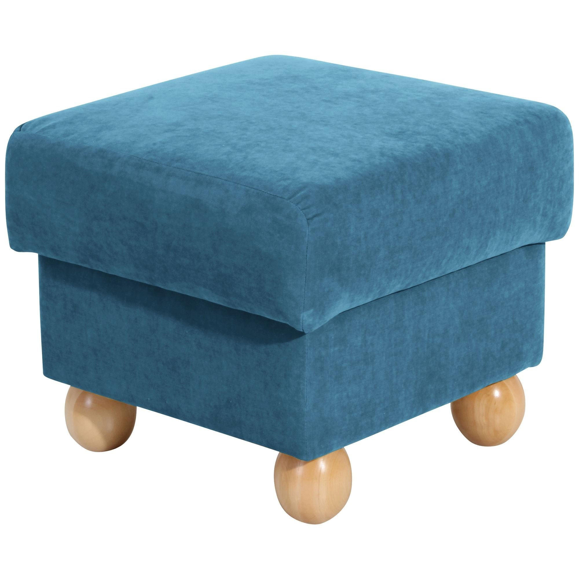 HOCKER Kasha Bezug Veloursstoff Buche natur / petrol - Buchefarben/Petrol, Kunststoff (54/48/54cm) - 58aufmkessel