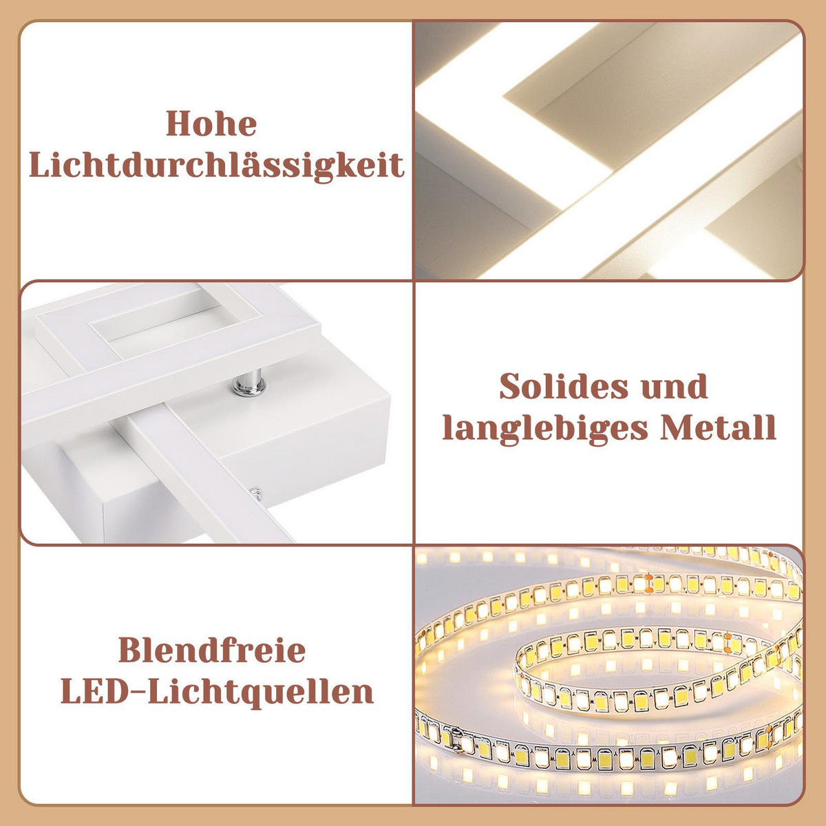 LED-DECKENLEUCHTE Maione 6/29.5/47cm - Weiß, Metall (29.5/6/47cm) - Nettlife