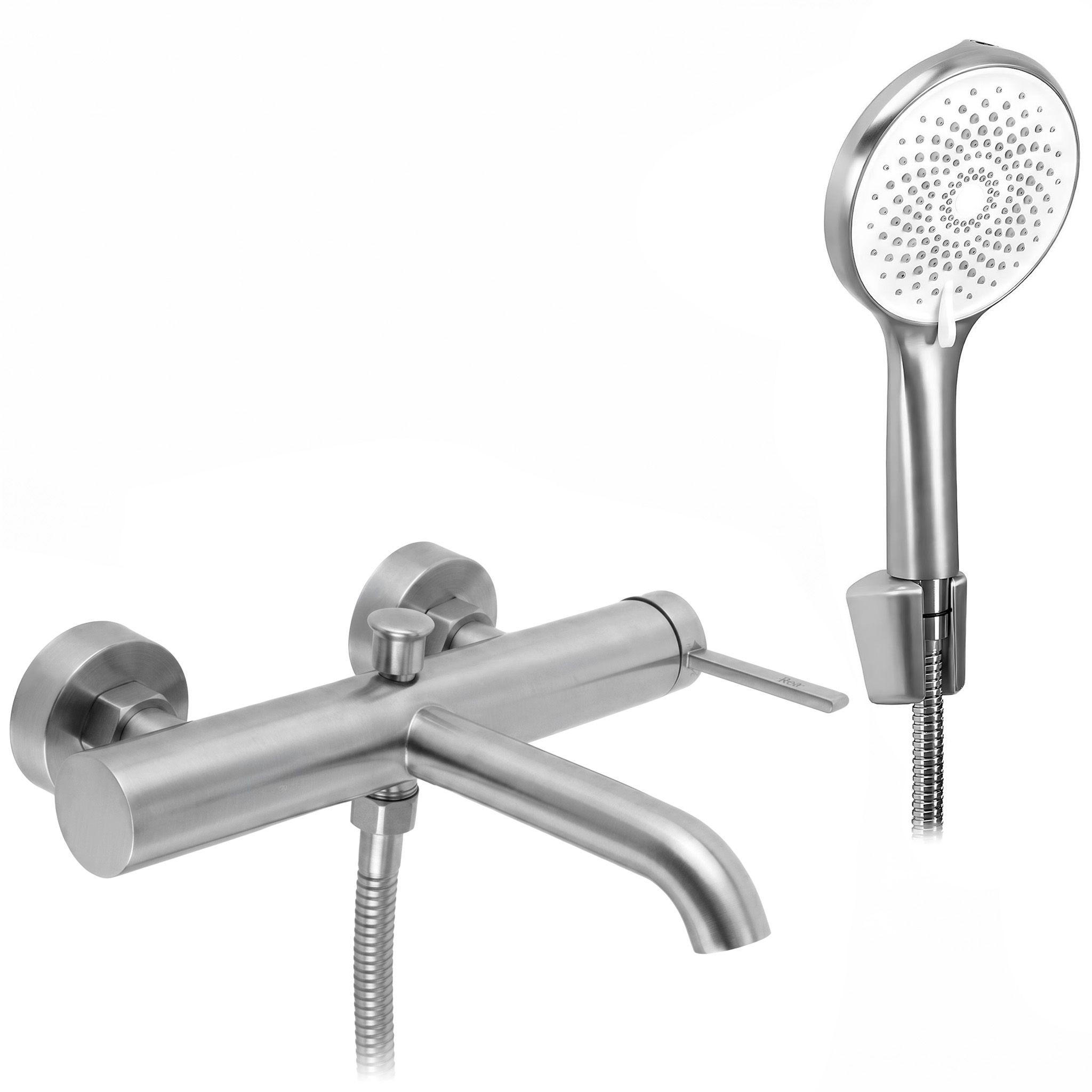 WANNENARMATUR Rea Rivo Brush Nickel - Nickelfarben, Metall (27/6/24cm) - REA