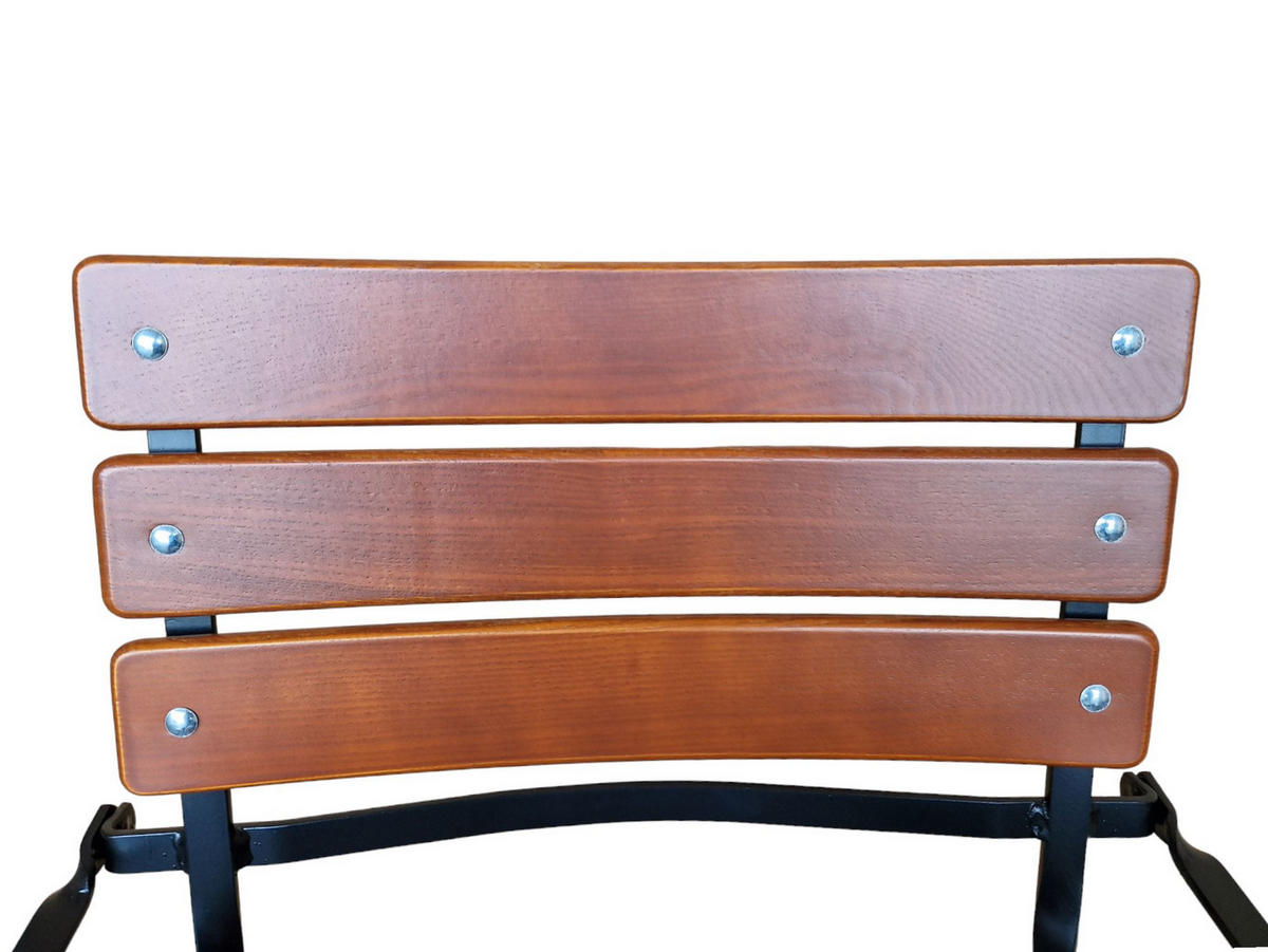 BIERGARTENSTUHL BERGWIESE Mit Armlehne 1-Sitzer 89x42x42cm Eschenholz Schwarz/Braun - Braun, Holz (42/89/42cm) - CHEFGASTRO