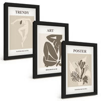 BILDER SET 3er Set - 20x30 cm Schwarzer Rahmen - Matisses Pflanzenfiguren - Schwarz, Kunststoff (20/30cm) - TULUP