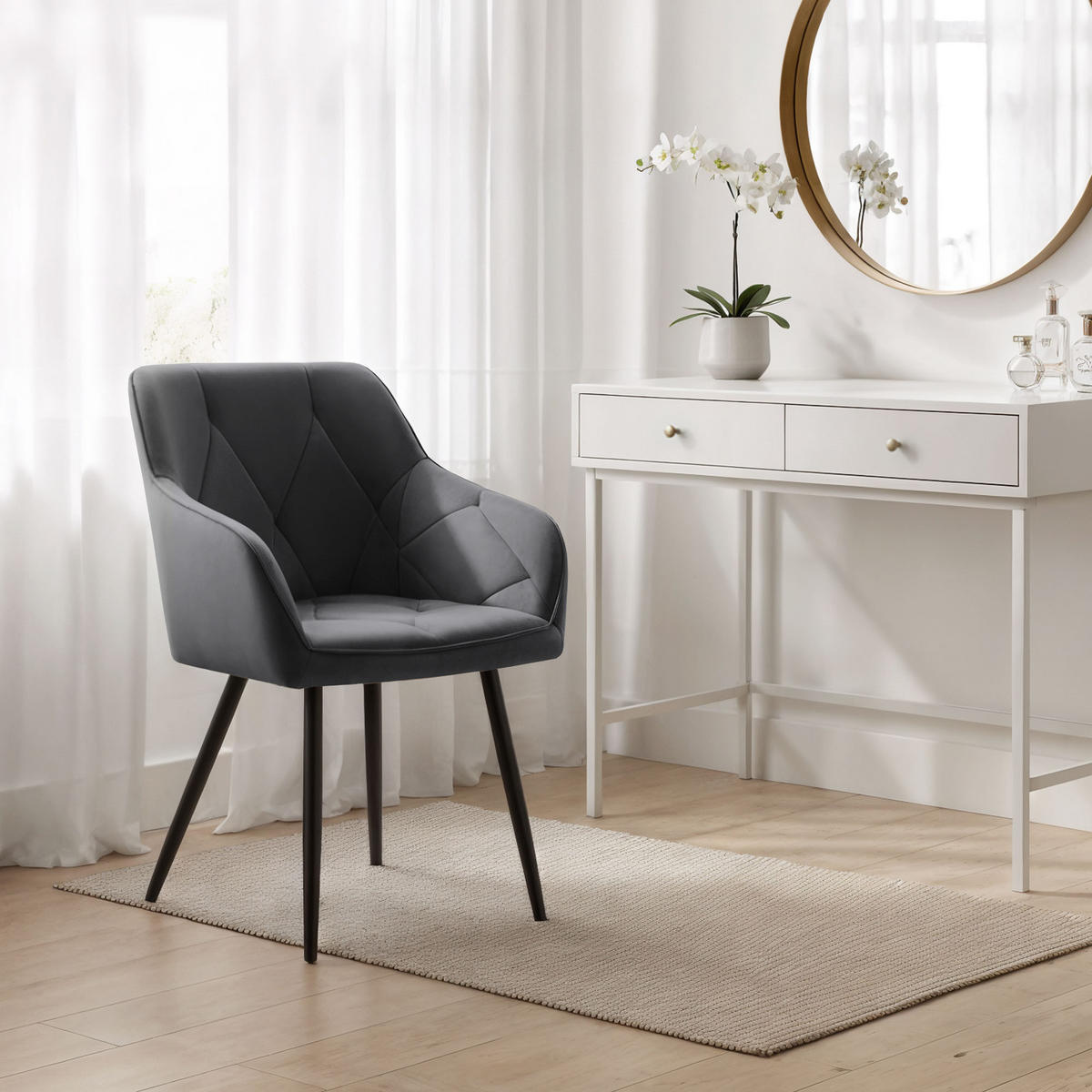 POLSTERSTUHL 2er Set, Metallbeine Grün 54,5/82,5/58 - Grün, Textil (55/83/58cm) - RAUMHIRSCH FURNITURE