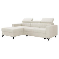 ECKSOFA Milano, Seite: Links LC+2R - Creme/Schwarz, Holz/Textil (236/172cm) - MIRJAN24