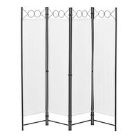 SICHTSCHUTZ Saragossa - Weiß, Textil/Metall (160/2cm) - [en.casa]