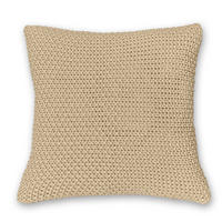 KISSENHÜLLE Strick beige 45/45 cm mit Reißverschluss - Beige, Textil (45/45cm) - wometo