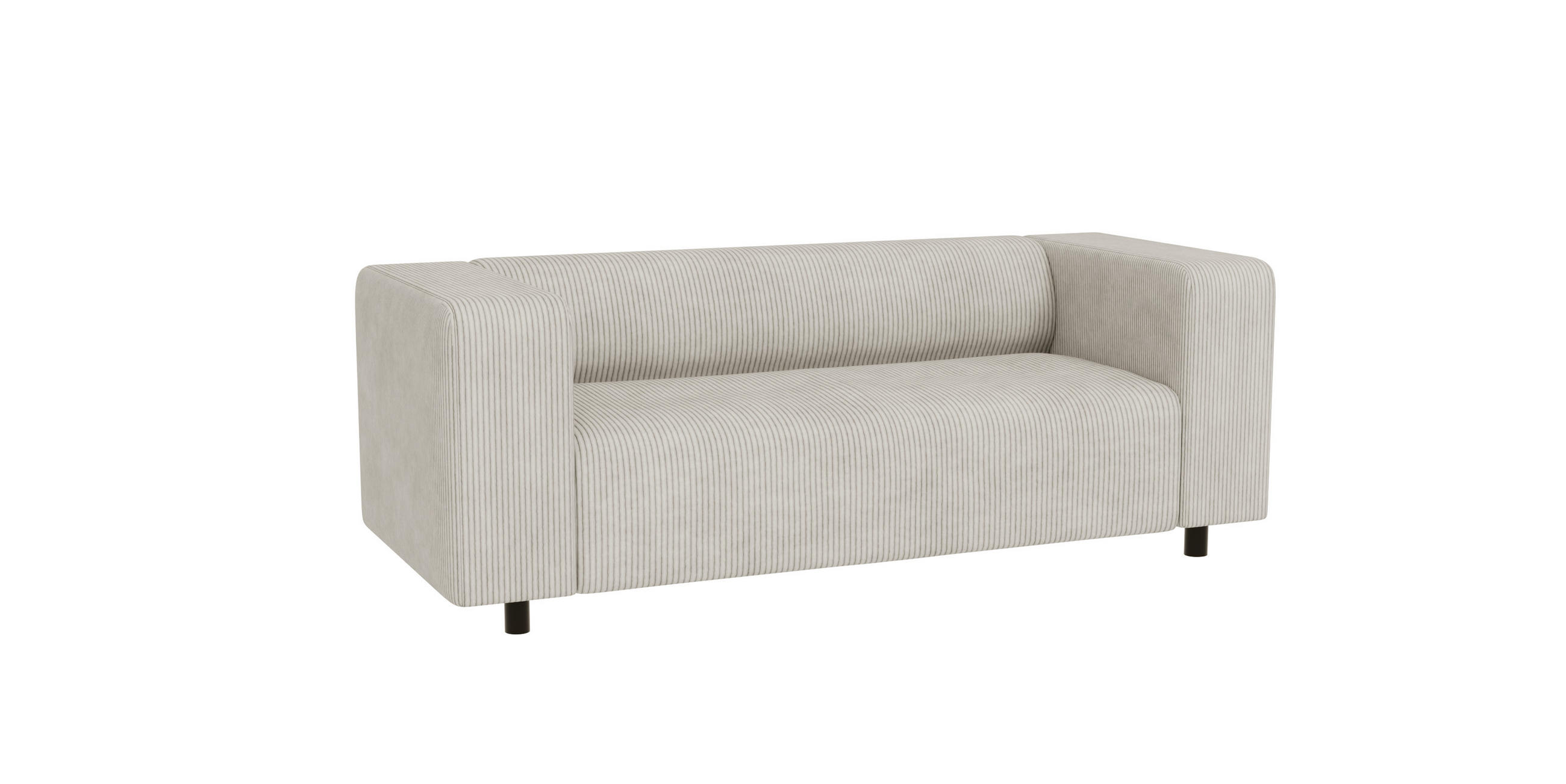 2-SITZER-SOFA Tove Beige Cord - Beige/Schwarz, Holz/Kunststoff (151/65/80cm) - S-Style Möbel