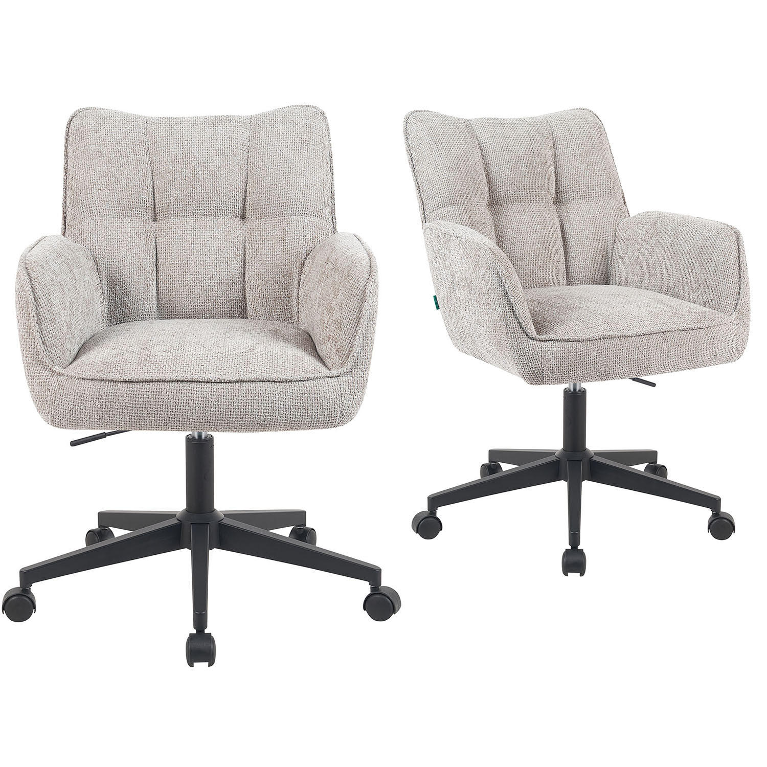 BÜROSTUHL Mika-Sven - Hellgrau/Schwarz, Textil/Metall (59/81/66cm) - DUBI Möbel