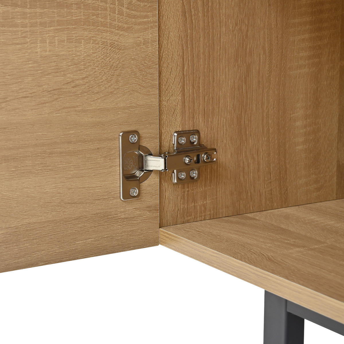 TV-ELEMENT180X38X51,5CM NaturholzOptik mit 3DMaserung und Metallbeinen - Naturfarben, Holz (48.49/13.79/60.3cm) - Raelunyi