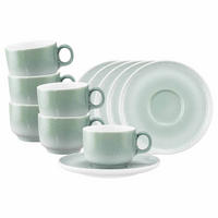 KAFFEETASSEN MIT UNTERTASSEN Sento Home Aura mint 210 ml 6er Set - Mintgrün, Keramik (0.21L) - Seltmann Weiden