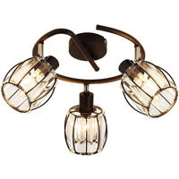 DECKENSTRAHLER Glühla 21/21/26 cm - Schwarz, Glas (26/21/21cm) - ZMH