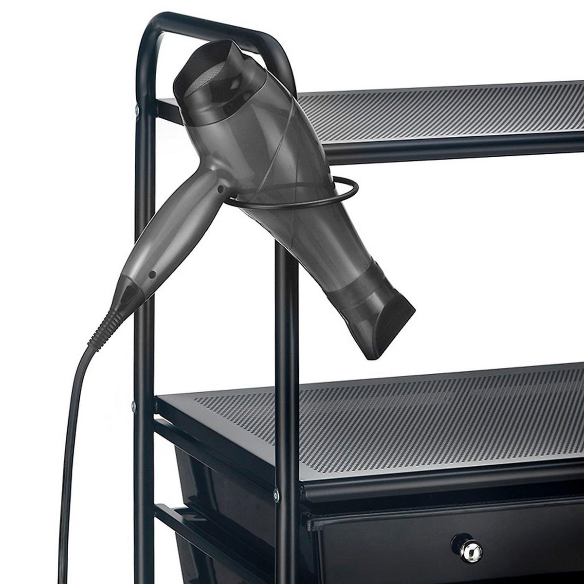 BADROLLWAGEN MARITA - Schwarz, Kunststoff/Metall (63/97/39cm) - IDIMEX
