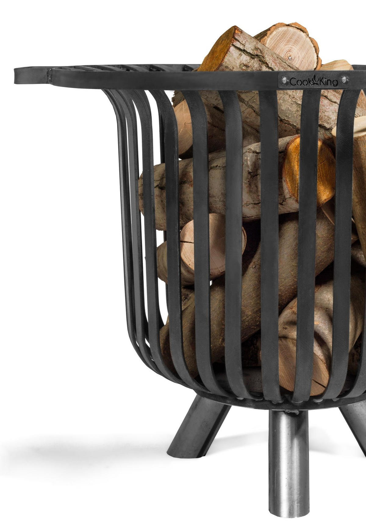 FEUERKORB Tennessee Stahl rund Ø 60 cm - Schwarz, Metall (60/52/60cm) - Mr. Deko