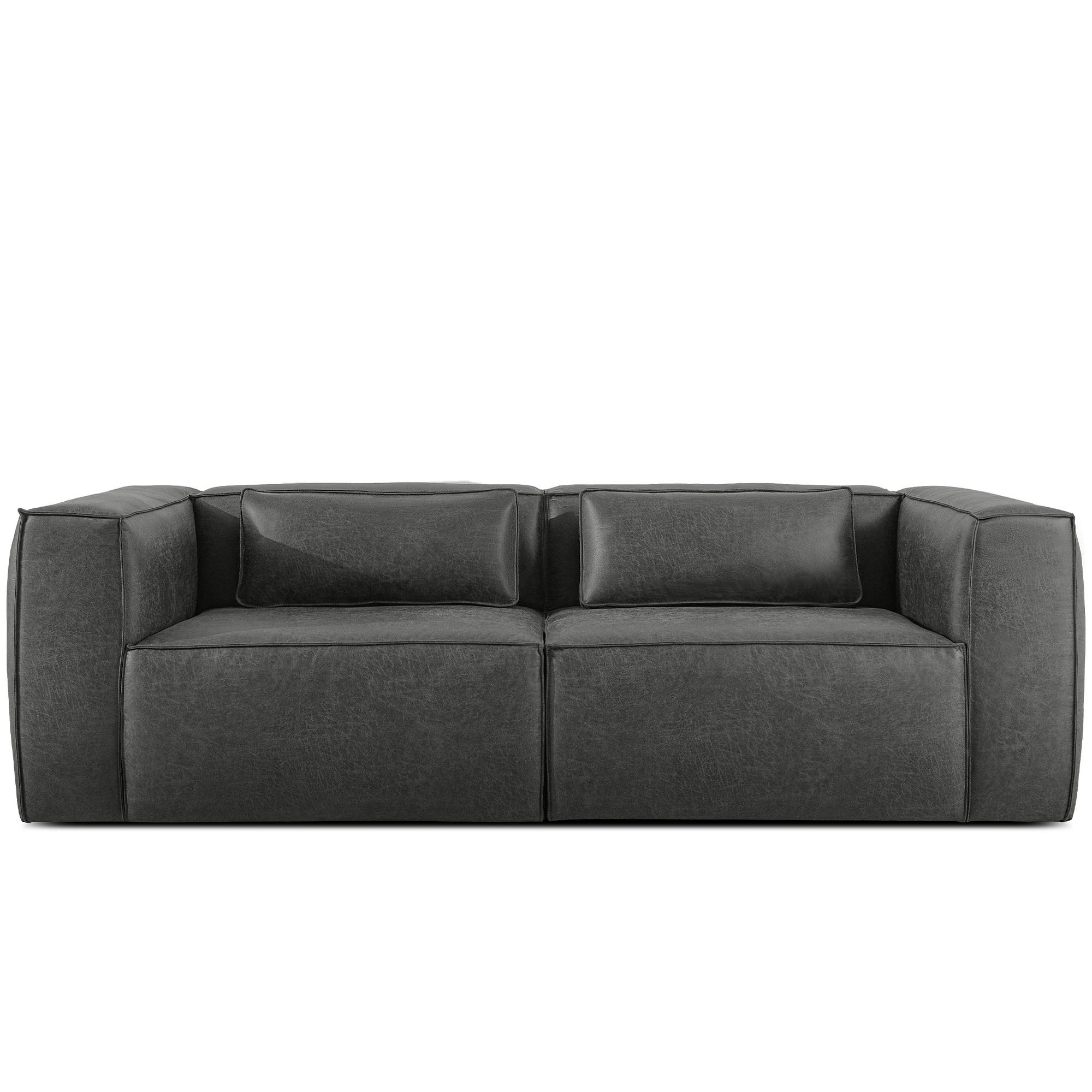 3-SITZER SOFA FEROX, Dunkelgrau - Dunkelgrau, Holz/Holzwerkstoff (240/73/96cm) - KONSIMO®