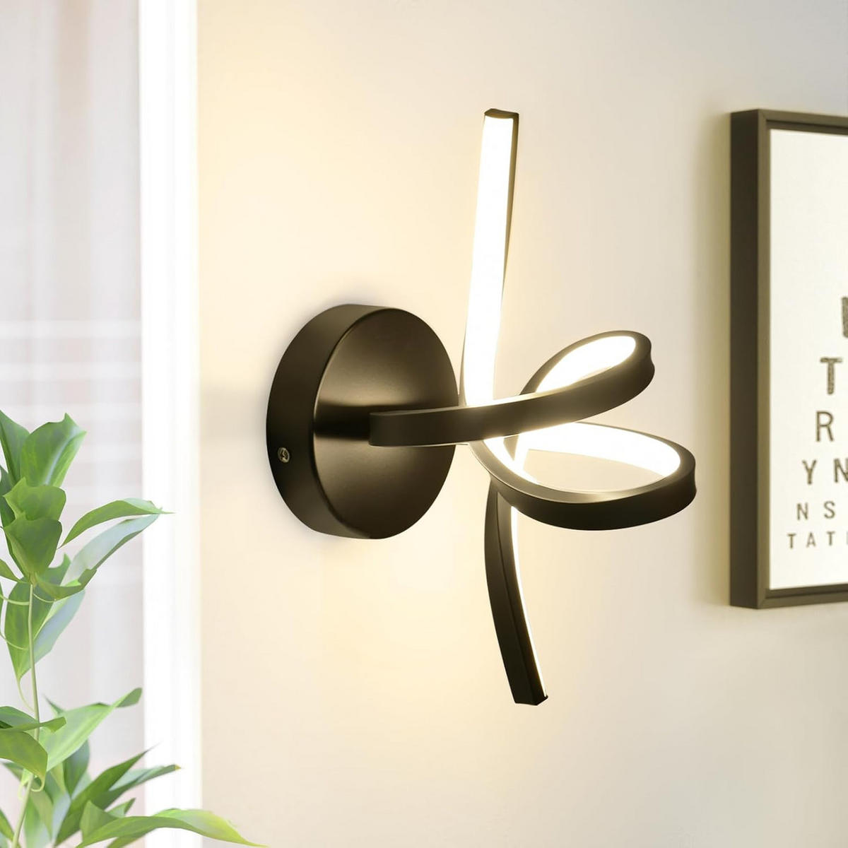 LED - WANDLEUCHTE Nebelthir 17.0/19.5/31.0 cm - Schwarz, Kunststoff (17/19.5/31cm) - ZMH