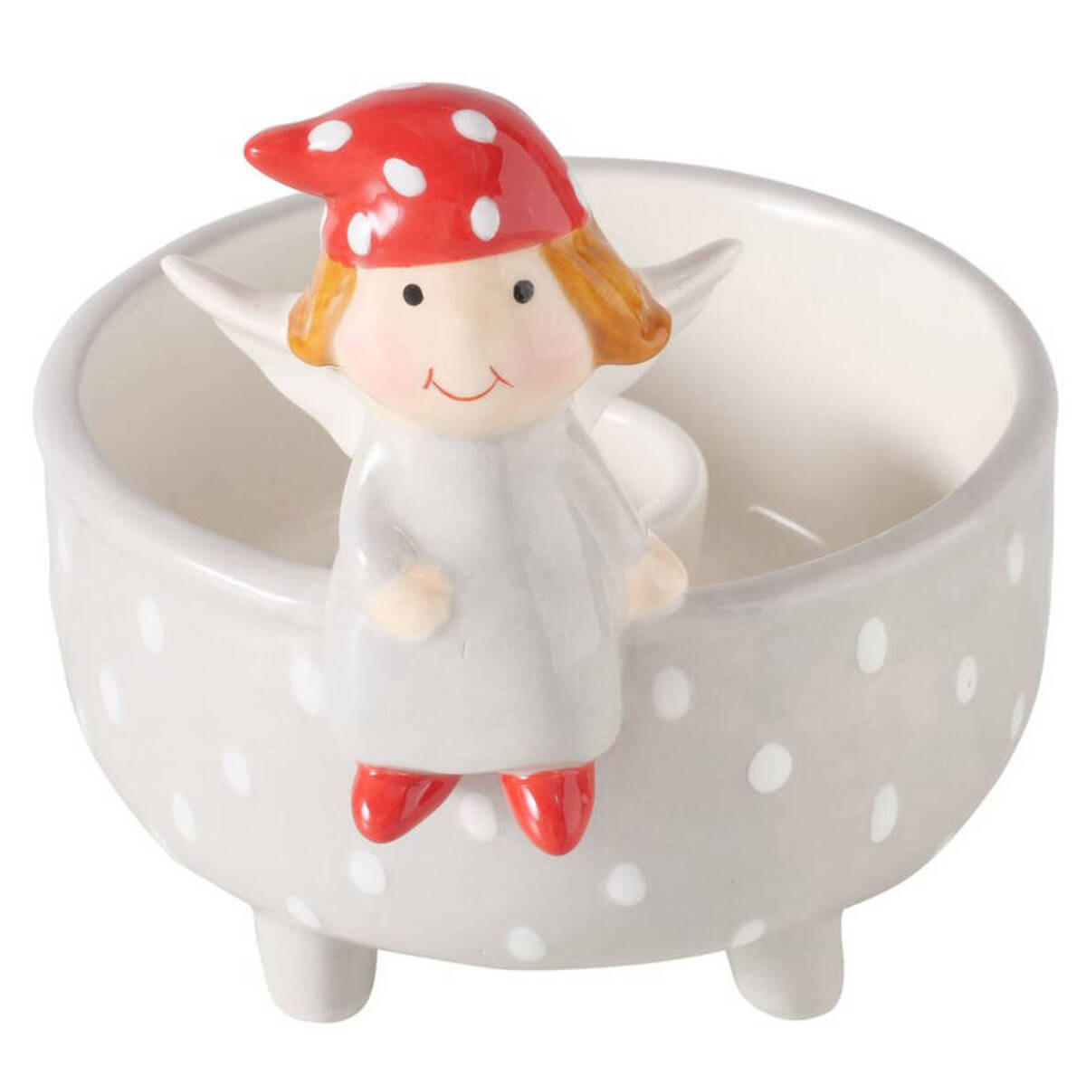 KERZENHALTER Engel Malena - Grau, Stein (9/10/10cm) - Boltze Home