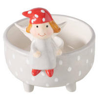KERZENHALTER Engel Malena - Grau, Stein (9/10/10cm) - Boltze Home