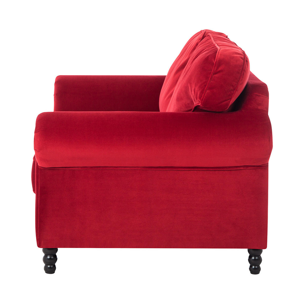 3-SITZER SOFA - Samt - Rot, Textil (202/93/100cm) - home24