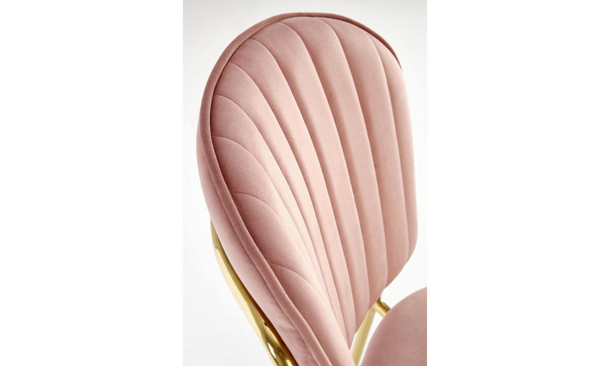 POLSTERSTUHL GLORIA 47/56/85 cm Rosa/Gold - Goldfarben/Rosa, Textil/Metall (47/85/56cm) - Lookway